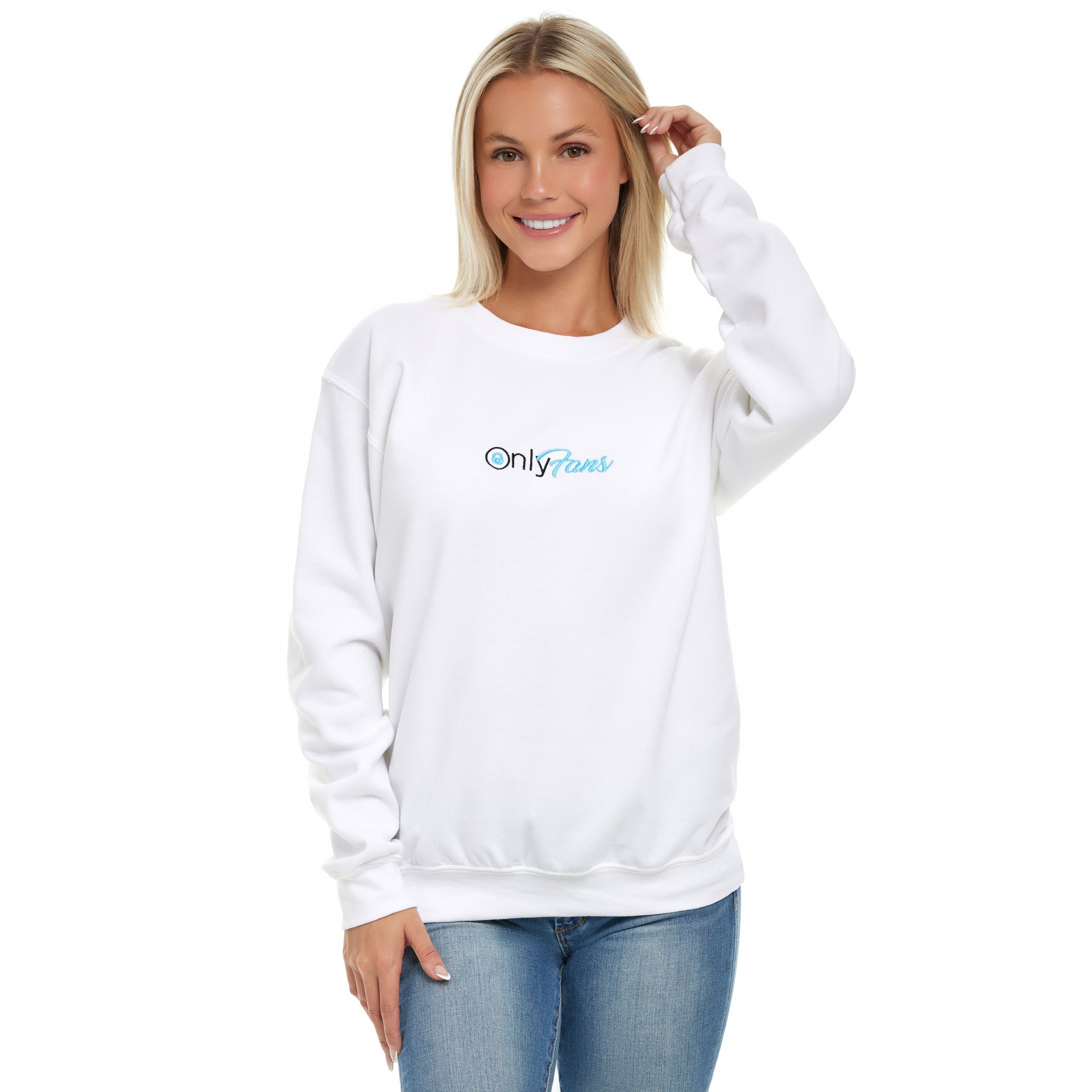 White sweatshirt in online store