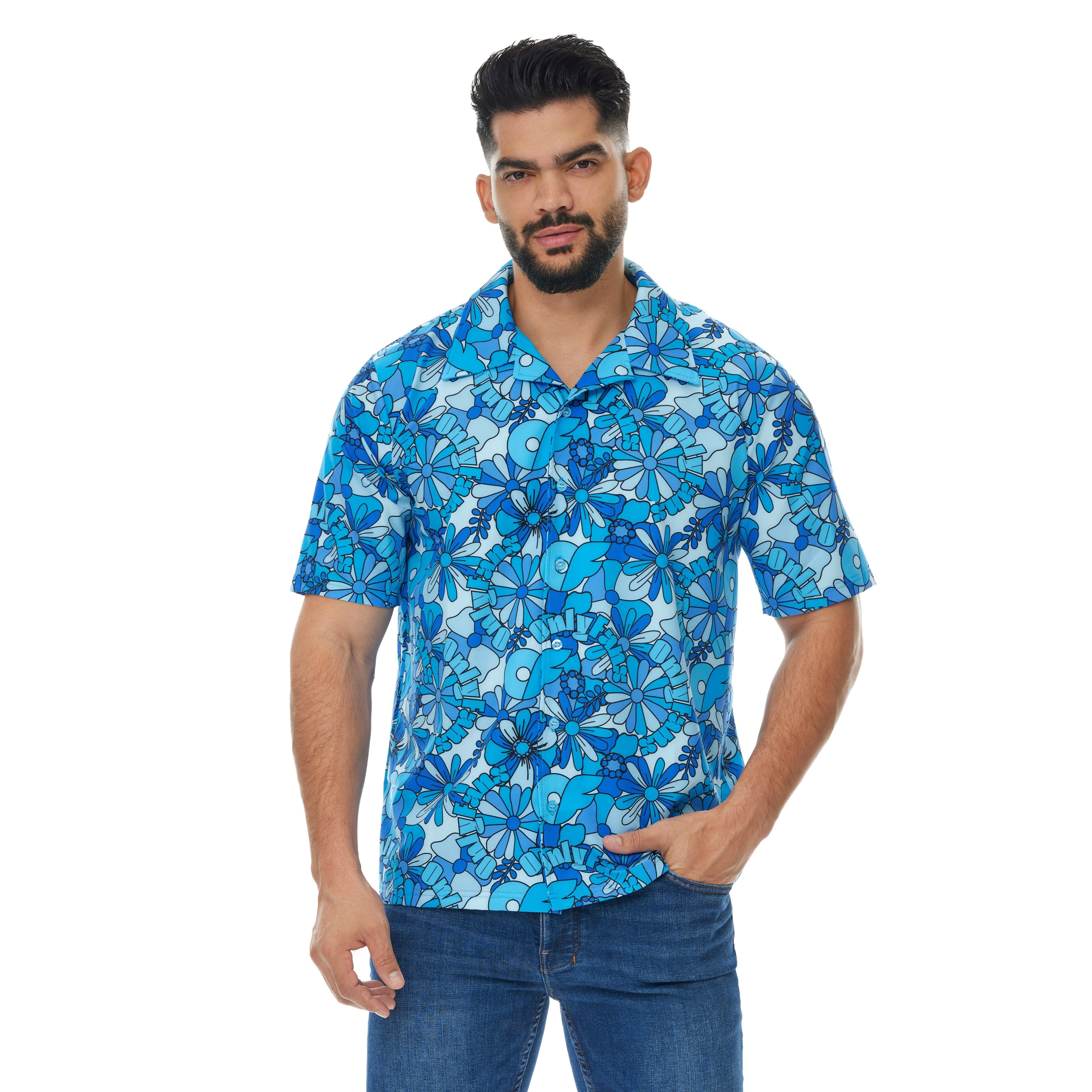 Button Up Shirt - Blue Bloom