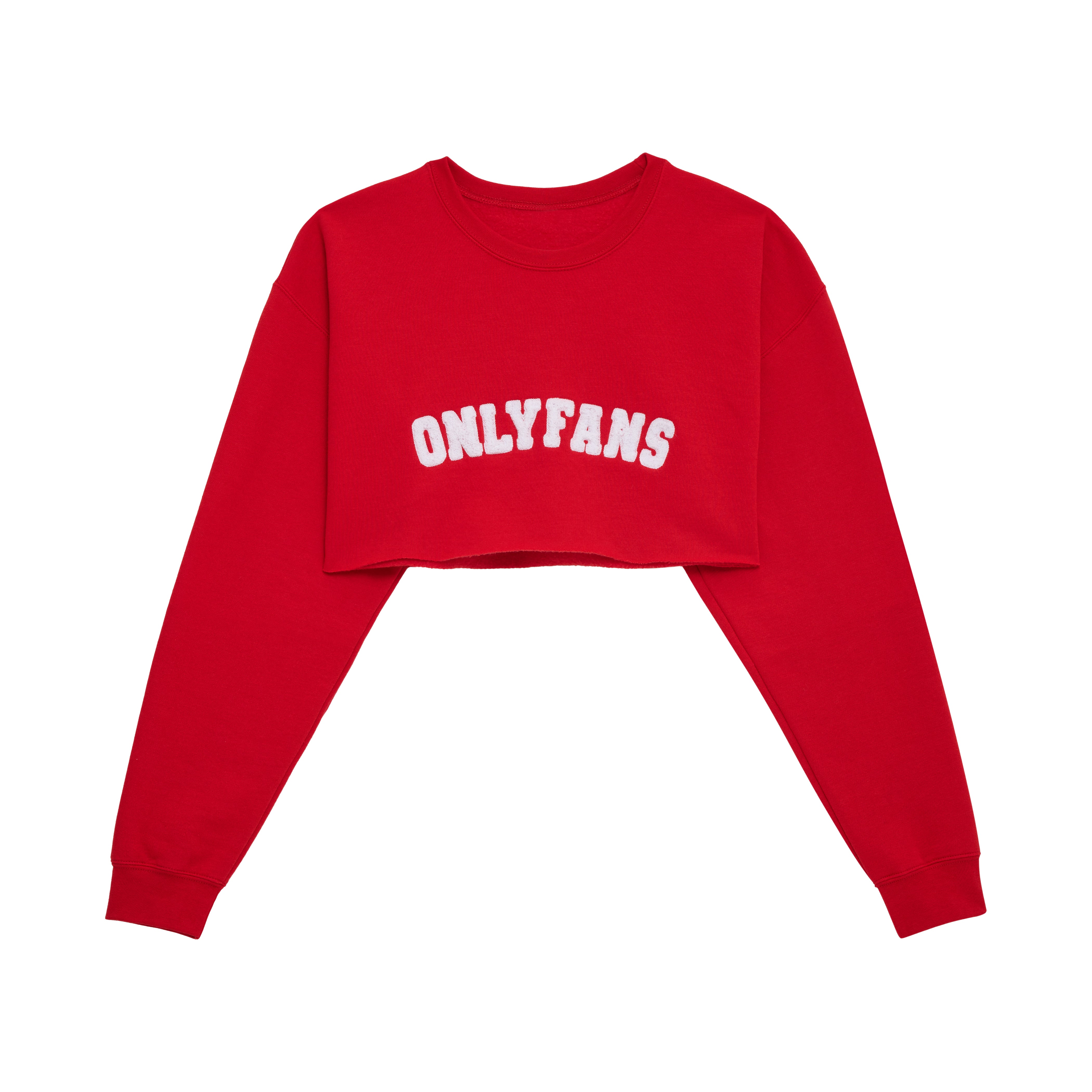 Cropped Varsity Crewneck - Red